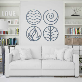Four Elements Wooden Wall Art For Home Office Interior, 9 of 12