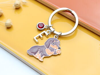 Personalised Sausage Dog, Dachshund Keyring, 4 of 10