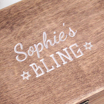 Personalised Bling Wooden Jewellery Box, 2 of 6