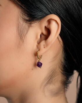 Aurora Rhombus Amethyst Earrings, 6 of 12