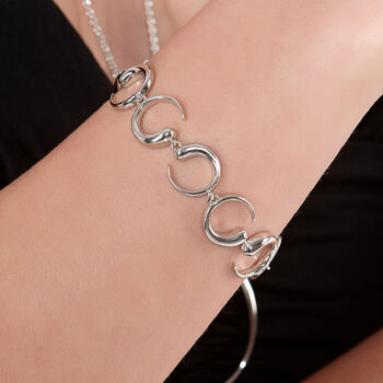 Sterling Silver Designer Luna Moon Inspired Bracelet, 3 of 8