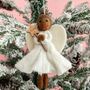 Personalised Felt Christmas Black Angel Tree Decoration, thumbnail 1 of 7