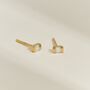 Etta Pearl Gold Stud Earrings, thumbnail 2 of 6