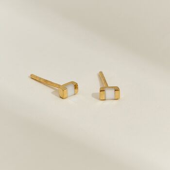 Etta Pearl Gold Stud Earrings, 2 of 6