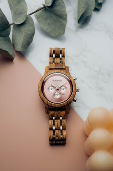 Harbor Island Personalised Wooden Watch With Stainless Steel For Women, 11 of 12