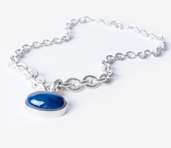 Agate Amulet Silver Chain Necklace, 4 of 5