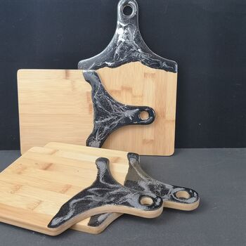 Resin Art, Cheese And Nibbles Serving Board Silver, 2 of 5