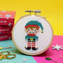 'Elf' Mini Cross Stitch Kit, thumbnail 1 of 3