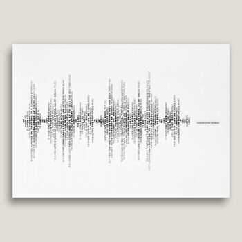 Newcastle Football Song Soundwave Typography Print, 2 of 4