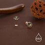 5mm Natural Moss Agate 16 G Flat Back Earrings In Sterling Silver, thumbnail 3 of 11