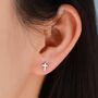 Sterling Silver Tiny Cross Stud Earrings, thumbnail 1 of 12