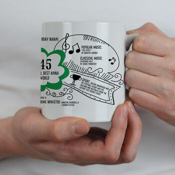 80th Birthday Gift Personalised 1945 Mug, 10 of 10