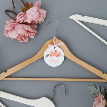 Personalised White Wedding Hanger Tag Peach, 4 of 9