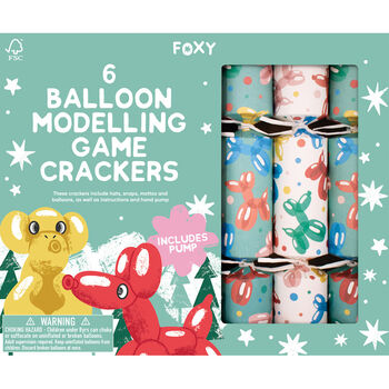 Festive Multicoloured Christmas Balloon Crackers Set Of Six, 5 of 5