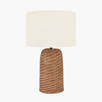 Brown Woven Seagrass Table Lamp, 5 of 11