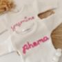 Personalised Frill White Name Romper,Baby Gift, thumbnail 2 of 4