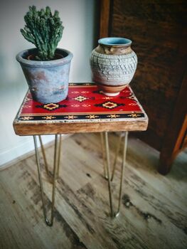 Kilim Pattern Ethnic Style Side Table, 3 of 6
