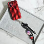 Crimson Red Bubble Phone Case And Personalised Bead Charm, thumbnail 1 of 12