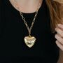 Lucky Large Puffy Hollow Heart Chain Necklace, thumbnail 1 of 3