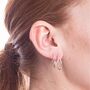 Oxidised Silver Illusion Triple Hoop Earrings, thumbnail 2 of 5