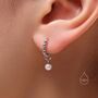 Sterling Silver Tiny Mother Of Pearl Pebble Huggie Hoop Earrings, thumbnail 3 of 11