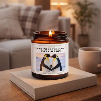 Anniversary Gifts For Couples Penguin Candle, 5 of 8