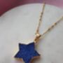 Midnight Blue Druzy Gemstone Gold Plated Necklace, thumbnail 3 of 5