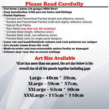 Contemporary Metal Bamboo Triptych Wall Art For Living Room Bedroom Or Hallway, 2 of 11