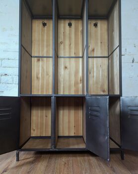 Brushed Steel And Wood Locker, 3 of 6