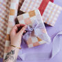 Pastel Checkerboard And Gingham Gift Wrap Set For All Occasions, thumbnail 1 of 7