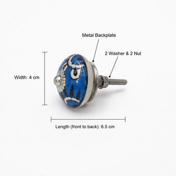 Azure Tribal Styled Round Ceramic Knobs, 2 of 8
