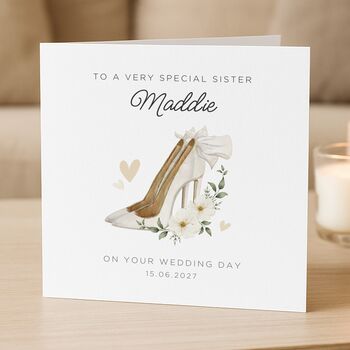 Personalised Sister On Your Wedding Day Card, 2 of 8
