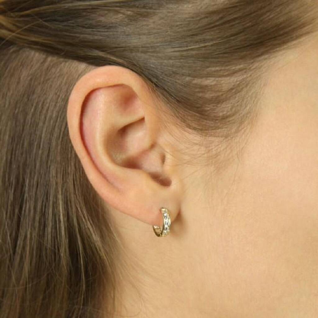 Pavé Eternity Earrings, Gold, 1 of 9