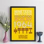 Personalised 60th Birthday 1964 Print With Message Gift, thumbnail 4 of 9