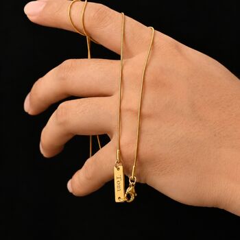Personalised 18 K Gold Snake Chain Necklace For Men And Women, 5 of 7