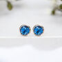 Sterling Silver September Sapphire Birthstone Stud Earrings, thumbnail 3 of 9