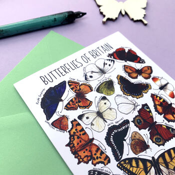 Butterflies Of Britain Art Blank Greeting Card, 4 of 10