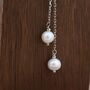 Sterling Silver Genuine Pearl Lariat Necklace, thumbnail 2 of 12