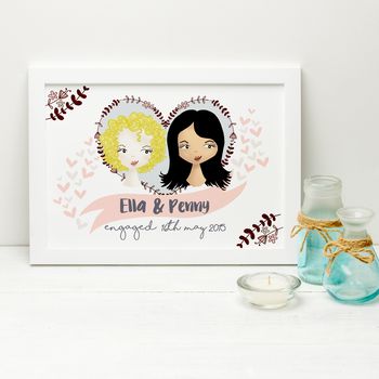Personalised Same Sex Couple Print For Women, 4 of 5