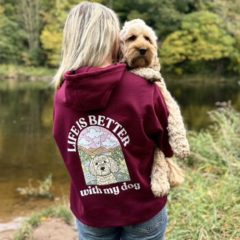 Personalised Life Is Better Dog Lover Hoody, 2 of 12