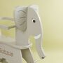 Personalised Childhome Grey Wooden Elephant Rocker, thumbnail 2 of 3