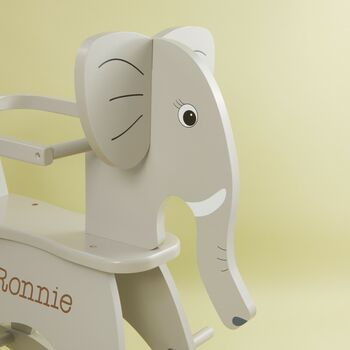 Personalised Childhome Grey Wooden Elephant Rocker, 2 of 3