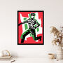No More Public Order Red Green Protester Wall Art Print, thumbnail 4 of 6