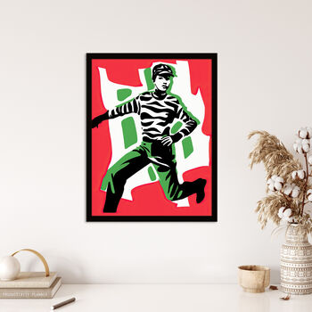 No More Public Order Red Green Protester Wall Art Print, 4 of 6