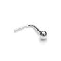 Sterling Silver Ball End L Shaped Nose Stud, thumbnail 2 of 4