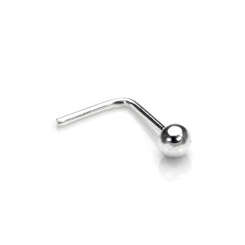 Sterling Silver Ball End L Shaped Nose Stud, 2 of 4