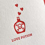 'Love Potion' Letterpress Card, thumbnail 2 of 3