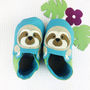 Personalised Emroidered Sloth Baby Shoes, thumbnail 2 of 4