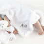 Personalised White Bobble Sherpa Baby Blanket, thumbnail 2 of 8