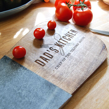 Personalised Chopping Board, 'Dad's Kitchen: Chef Of…', 5 of 5